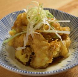 Chicken neck tempura