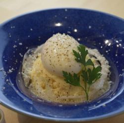 Soft-boiled egg potato salad