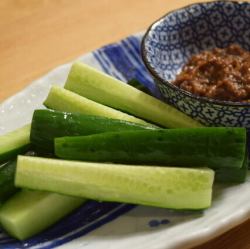 Homemade chicken miso cucumber