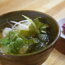 Seaweed dashi rice with tea