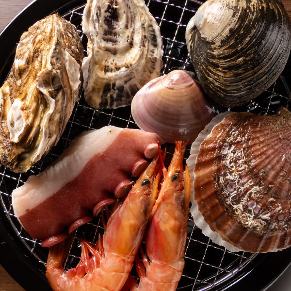 Enjoy it cooked to your liking! "Seafood Beach Grill Course" 7 dishes with 2 hours of all-you-can-drink for 4,000 yen ⇒ 3,500 yen