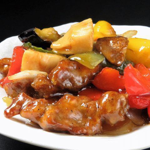 Black vinegar chicken with 7 kinds of vegetables