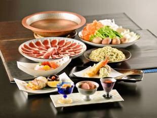 4月~9月末迄!90分飲み放題付き 鴨しゃぶ6,000円コース 【鍋は豚しゃぶに変更可】