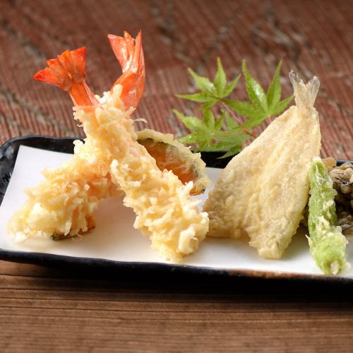 Tempura fried with custom-made sesame oil