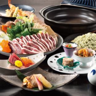 【10月～2月末迄のご提供】　90分飲み放題付　かも鍋6,600円コース