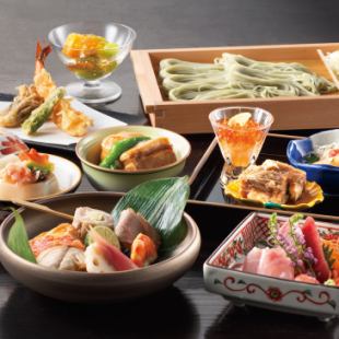 銘々盛り【季節のご宴会コース】お造り・焼き物・へぎそばなどお料理のみ全8品6000円