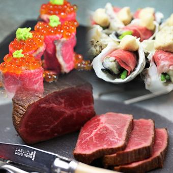 【梅田店限定】にくら・牡蠣肉・厳選牛シャトーブリアンで贅沢「セレブコース」