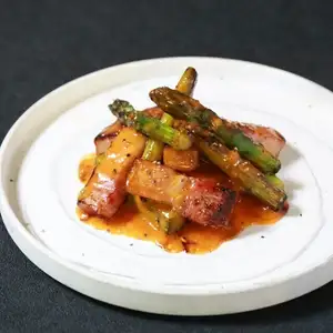 季節野菜とベーコンのカルボナーラ合え