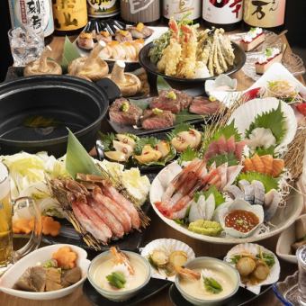 [Mitsuno Miyako Course] Choose your own hotpot + fresh fish + local chicken + Premium Malts 3 hours all-you-can-drink 14 dishes in total 6000 yen ⇒ 5000 yen