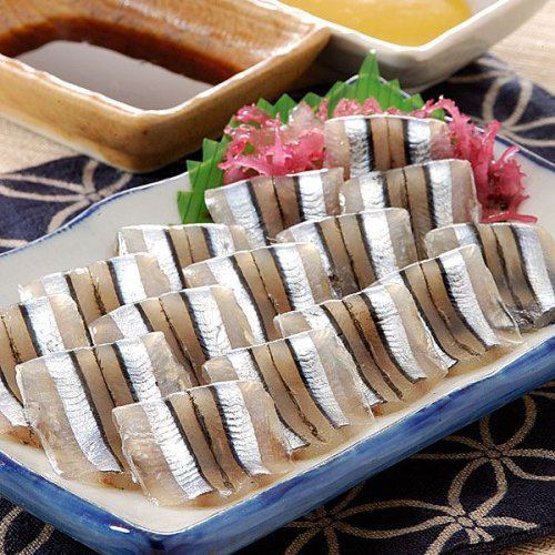 Silver-stripe round herring sashimi