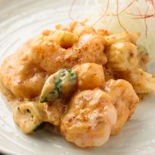 Shrimp with homemade mayonnaise