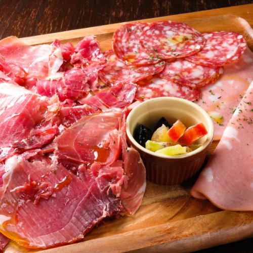 Assortment of prosciutto and mortadella