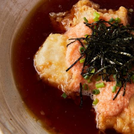 Deep-fried Jimami tofu~Grated yam with mentaiko~