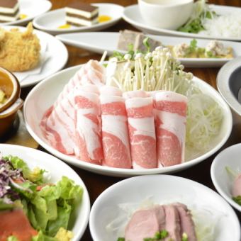 2H飲み放題付き！東京豚バザール『しゃぶしゃぶ』コース。6500円→6000円（税込）
