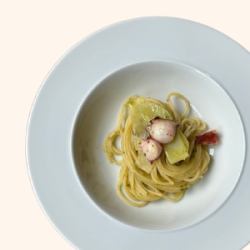 // Octopus & Potato Genovese Pasta - 蛸とジャガイモのジェノベーゼ -