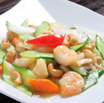 Stir-fried Seafood and Asparagus / Stir-fried Small Scallops with Mustard
