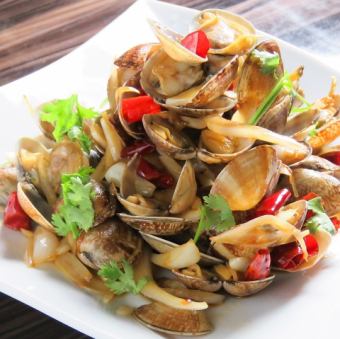 アサリ炒め/若鶏唐揚げ/豚肉とキクラゲと玉子炒め/八宝菜