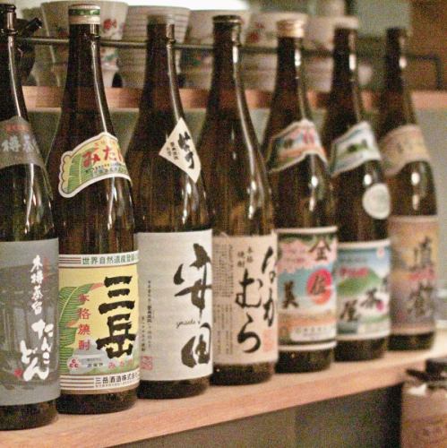 焼酎・日本酒共に豊富に取り揃えております。