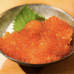 Homemade salmon roe mini bowl