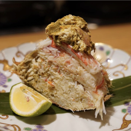Hairy crab shell platter from Hokkaido