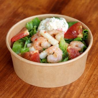 Seafood and mentaiko rice salad bowl