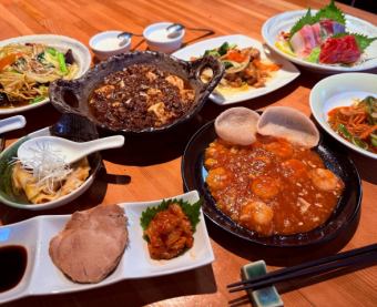 2 hours all-you-can-drink included [Takuma Course] Sichuan mapo tofu, shrimp chili, etc. → 8 dishes in total