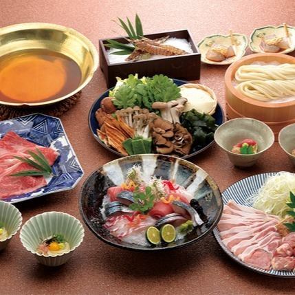 New Year's (Free flow included) Our most popular course for banquets: Udon Hot Pot, 7,700 yen