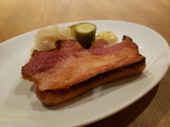 Homemade bacon saute