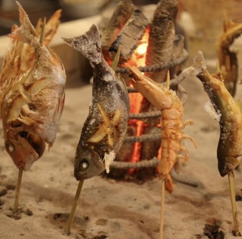 【勝川で唯一！】原始焼き料理を堪能♪968円(税込)～