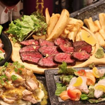 鮮魚やステーキなど人気料理が勢揃い！『スタンダードコース』全8品3時間飲み放題付き4,000円