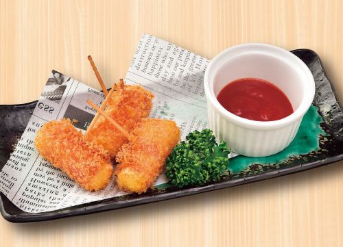 のび～るベーコンチーズフライ/とろとろトンペイ焼き/燻製さきいか天/鶏軟骨唐揚げ