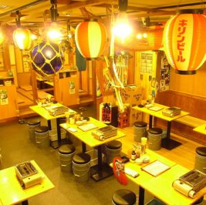 オープンタイプの席で浜焼きをお楽しみ下さい★