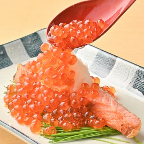 Silver salmon with precious salmon roe