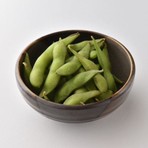 Freshly picked and boiled edamame