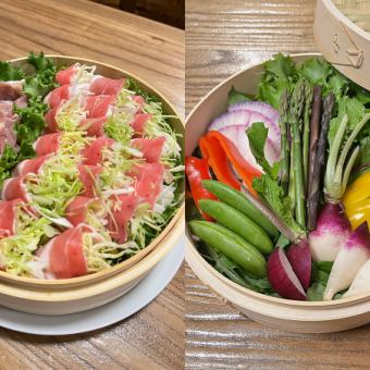 【月曜～金曜用】夏バテ防止のせいろ蒸しセット2600円(税込)＋500円で追加のお品物ございます♪