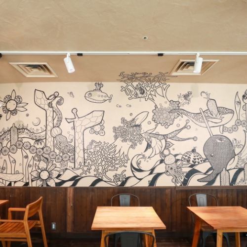 思わず写真を撮りたくなる“アートな空間”。