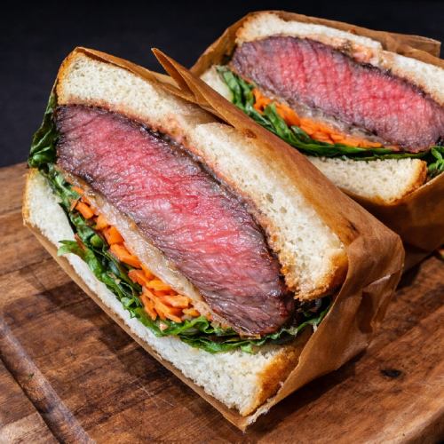 黒毛和牛ステーキサンド ［鹿児島県産 薬師牛］