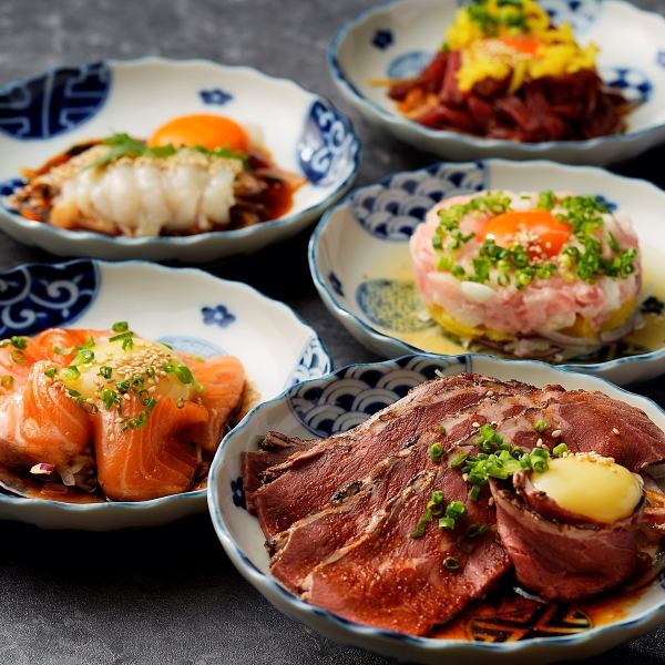 肉に魚に野菜に鍋にと、多彩な掛け合わせ♪飲み放題付コースでは一段とお楽しみいただけます。