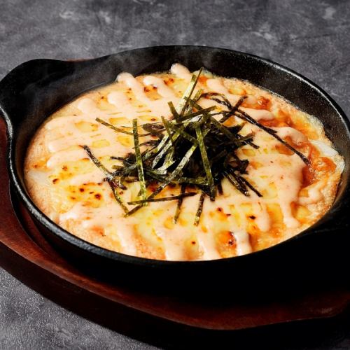 卵と山芋のお好み焼き(明太もち焦がしチーズ)