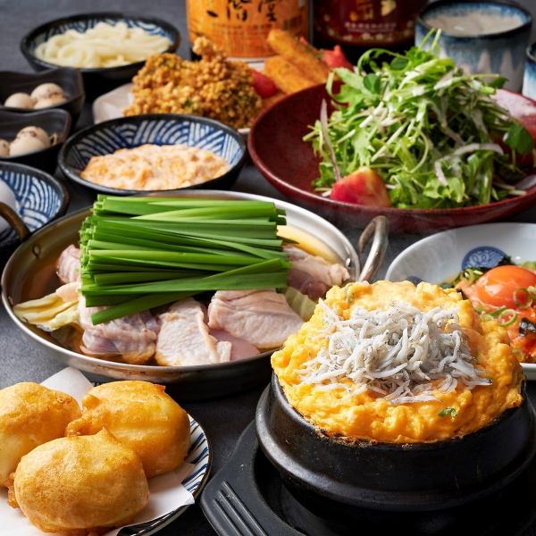 肉に魚に野菜に鍋にと、多彩な掛け合わせ♪飲み放題付コースでは一段とお楽しみいただけます。