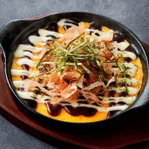 卵と山芋のお好み焼き(鰹節マヨソース)