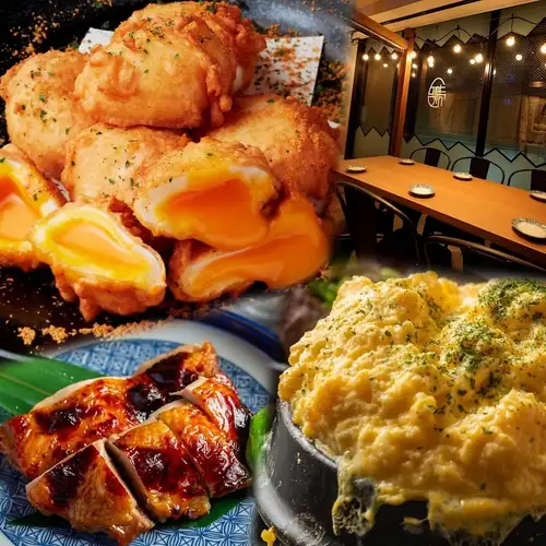 半熟卵の唐揚げ “からたま” を堪能！ブランド卵＆鶏〈肉魚〉をカジュアルに。リーズナブルなお酒と乾杯！