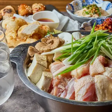브랜드 닭!닭 치게 하리하리 냄비 첨부!생도 2h 음료 무제한《●-닭 삼매-●》미사쿠라 닭의 물건들♪전7품 4500엔