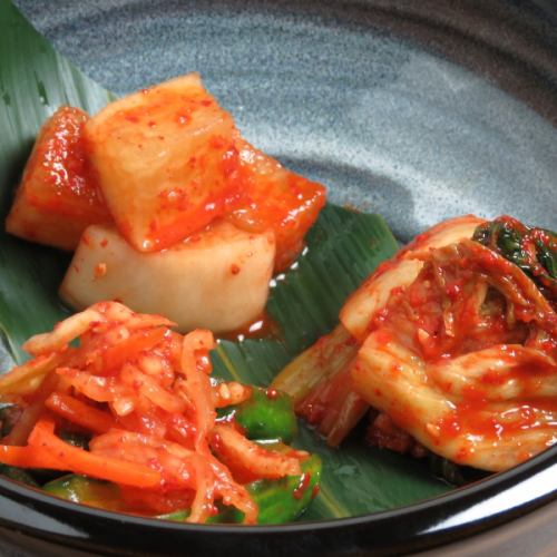 Assortment of 3 kinds of kimchi