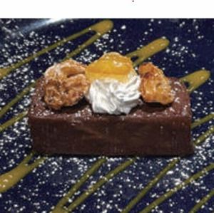 Raw chocolate and walnut terrine