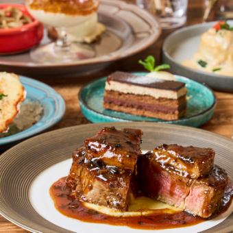 【프리미엄】 명물! 소 필레 고기와 포아그라의 로시니 포함! 【7 품】 2 시간 무제한 7500 엔