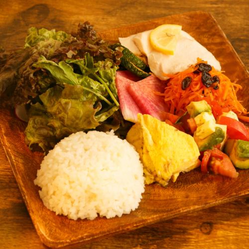 Low-temperature cooked salad chicken and Tachikawa vegetable salad plate