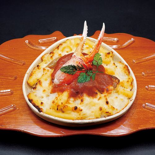 Crab claw gratin with crab sauce