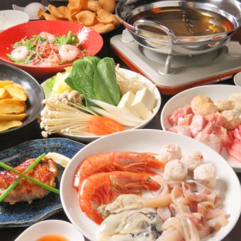 【Perfect for winter】 Tom Yam cheese pot and other pot choice from 3 different pot course 120 minutes with all you can drink All 7 items 3500 yen