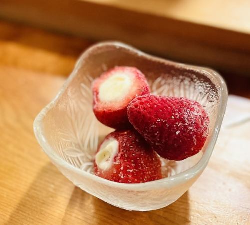 Condensed milk strawberry ice cream